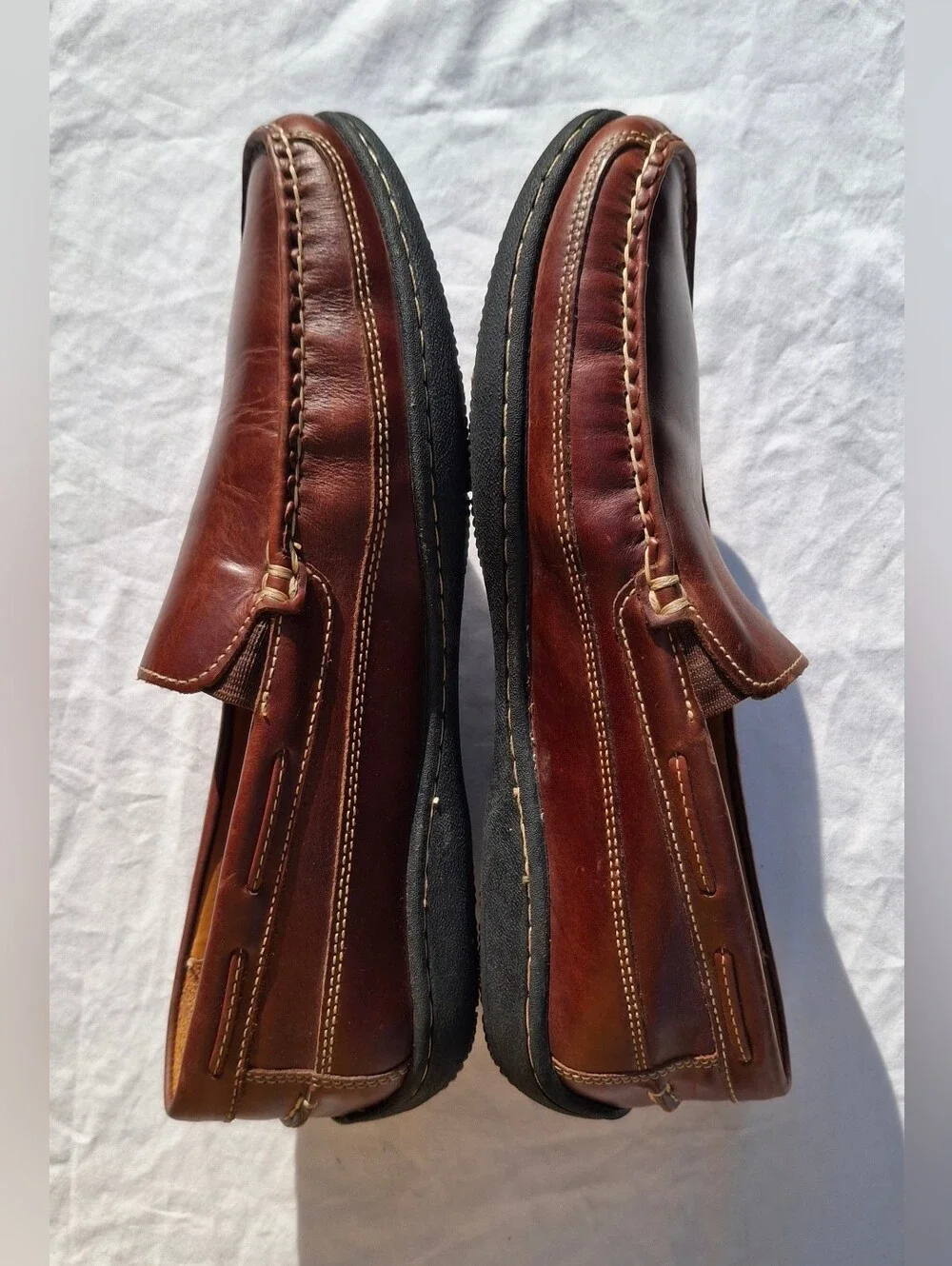 Johnston & Murphy Fowler Venetian Driving Loafers In Oiled Mahogany Leather 9.5